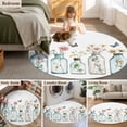 thumbnail image 5 of Round Rugs 5Ft, Pastoral Floral Round Area Rug Washable Indoor Throw Carpet, Colorful Flowers Butterflies Garden Soft Non Slip Circle Rug for Cabinet Bathroom Home Decor Aesthetic, 5 of 8