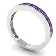 thumbnail image 2 of 0.39 ctw Wedding Band for Women - 14K White Gold Natural Amethyst Stackable Eternity Ring, 2 of 6