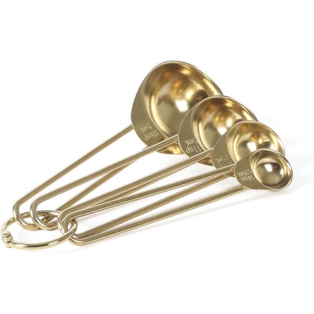 4 Piece Gold Stainless Steel Measuring Spoons Set Gold Measuring Spoons (Set of 4)