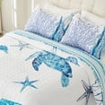 thumbnail image 5 of Evenhug Quilts 3-Piece King Bedding Set Coastal Animal Print Light Blue Coastal Quilt Set With Shams, 5 of 7