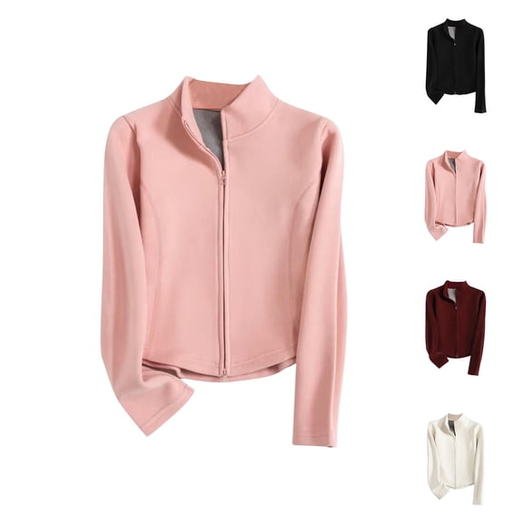 Zip Up Athletic Lightweight Jackets Women Fall Winter Slim Fit Soft Long Sleeve Jacket for Yoga Runing Gym