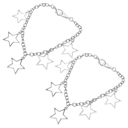 WORGEOUS 2 Pcs Boot Jewelry for Women Glitter Gold Foil Suit Headband Silver