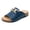 Blue, variant on Rokment Women's Cork Footbed Wedge Mules Sandals Summer 2026 Trendy Casual Leather Buckles Open Toe Orthotic Platform Walking Slides Backless Slip on Shoes