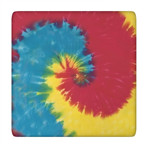 Colorful Tie Dye Pattern Square Fitted Tablecloth with Elastic Edge,Square Table Cover,Washable Elastic Table Cover for Home Kitchen Party Decor 34"x34"