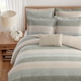thumbnail image 4 of Levtex Home Sand Stripes Sage Twin Duvet Cover Set (68x88in) with 1 Pillowcase (26x20in) - Woven Jacquard Stripe - Sage, Green, Beige, White - Cotton Twin Size Duvet Cover Set - Soft, Pre-Washed, 4 of 4