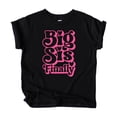 thumbnail image 4 of Girly Big Sis Finally Shirt for Toddlers & Kids Pink Retro Heart Big Sister Sibling Tee for Girls Black Shirt Youth Small, 4 of 5