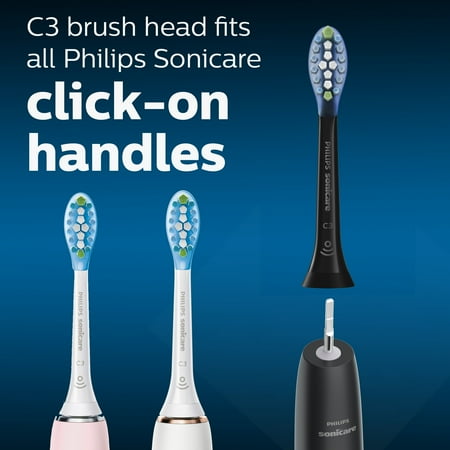 Philips Sonicare - Premium Plaque Control Brush Heads (2-Pack) - Black
