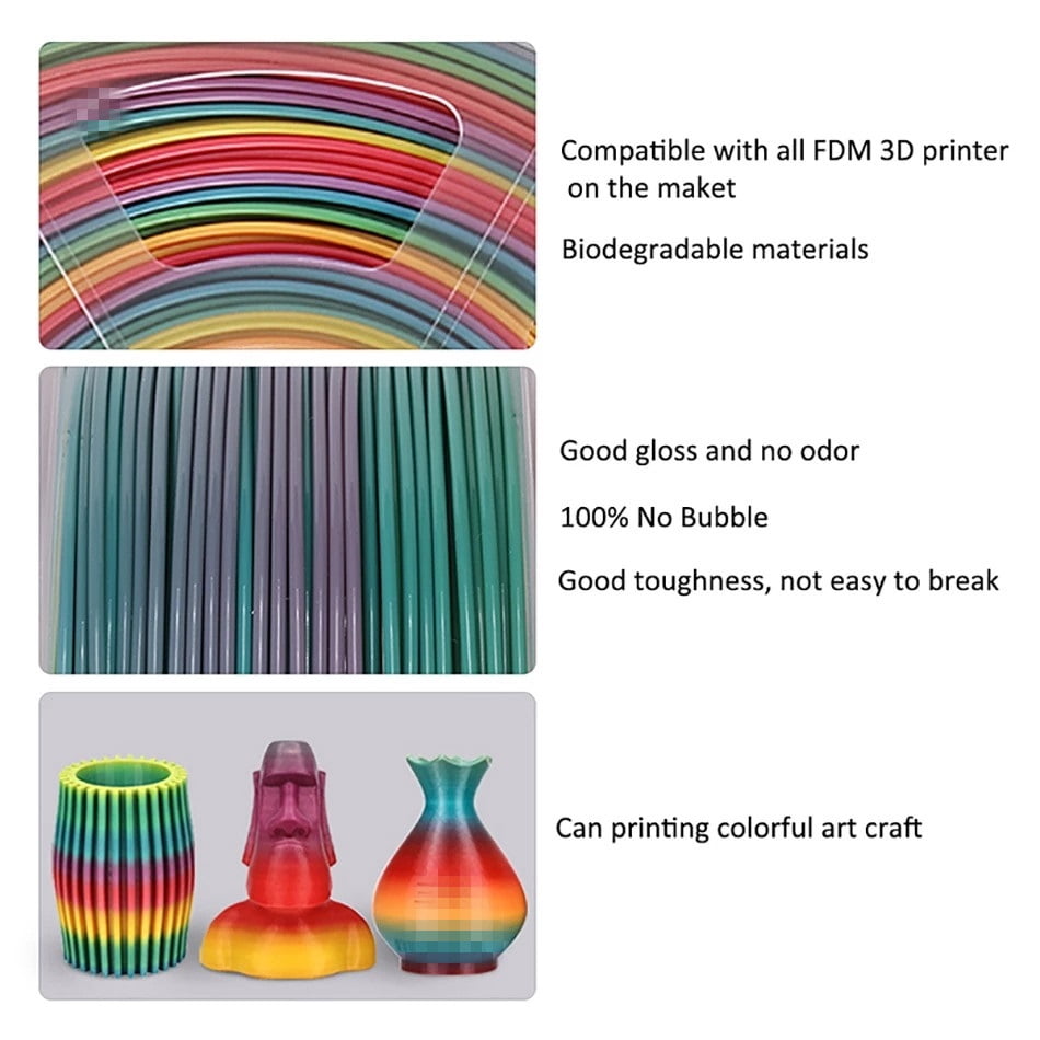 PLA Colorful Filament 1kg 1.75mm 3D Printer Filaments for 3D Printers Pen Printing Material
