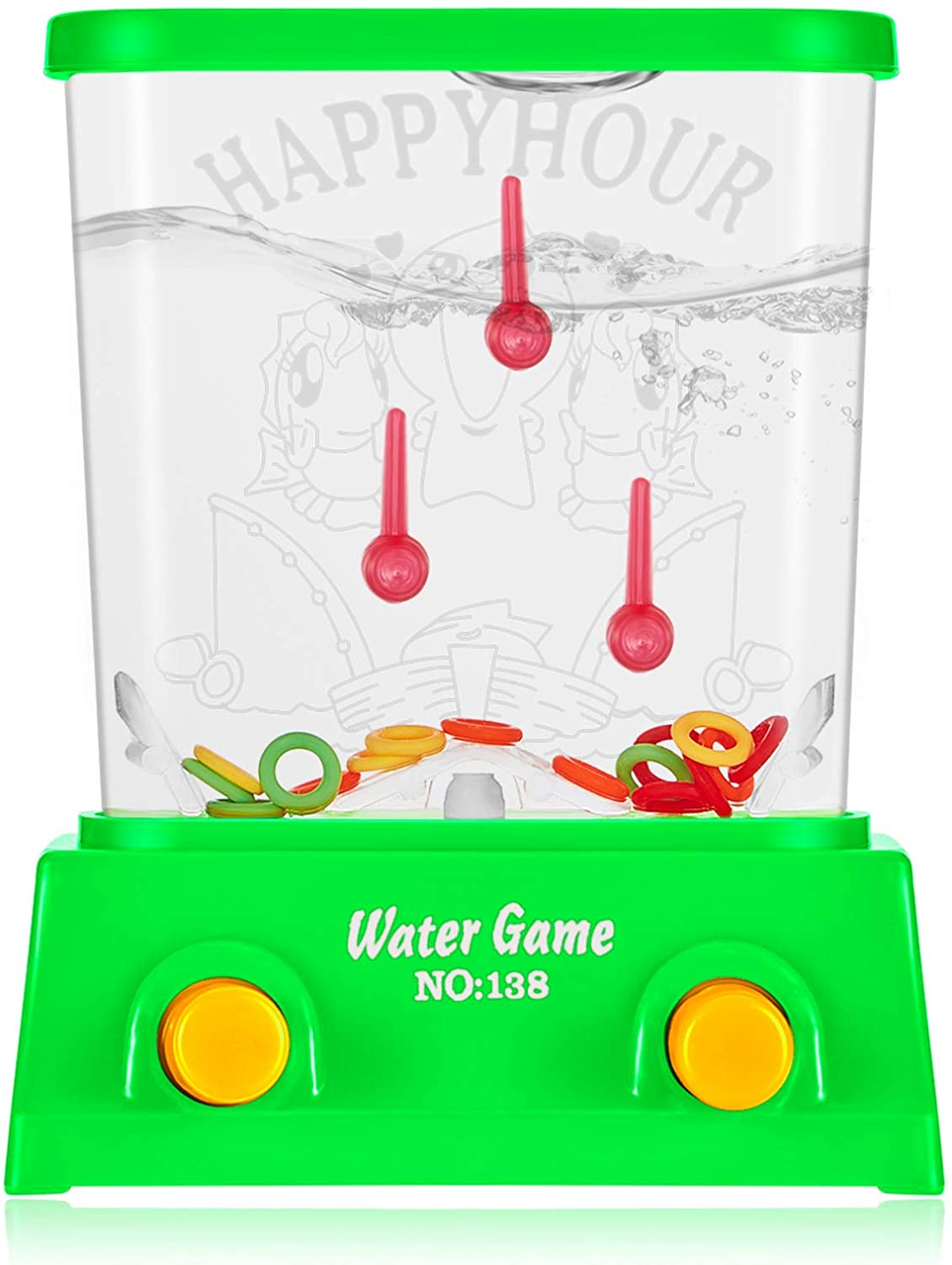 Jeu D'arcade Aquatique Portable - Jouet Rétro Anneaux à L'eau - Modèle Petit Poisson Ou Carré - Cadeau Enfant Nostalgique