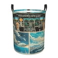 thumbnail image 1 of Fotbe Comic Airplane Cockpit Illustration Cesto de Ropa con Asas, Cesto Impermeable de Gran Capacidad, Bolsa de Lavado para Dormitorio, Cesto de Ropa con Ruedas y Asas-Small, 1 of 6