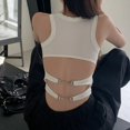 thumbnail image 1 of Pure Desire Style Backless Bra Pad Outer Wear Short Top Beautiful back, 1 of 10