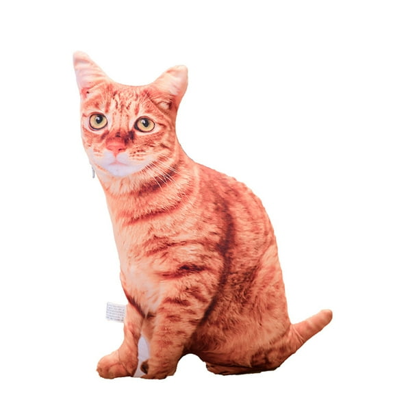 Muñeco de peluche con forma de gato atigrado realista en 3D, 50 cm, relleno suave