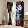 thumbnail image 3 of Castle Fairy Woodland Wildlife Lion Black Out Curtains for Teens Adults,Starry Sky Curtains Pack of 2 (42x63 Each),Maple Leaves Bedroom Curtains,Ultra Soft Home Decor, 3 of 6