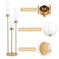 thumbnail image 4 of Candelabro Vincidern de 3 brazos, color dorado con pantalla de cristal, 86 cm de altura, 4 of 8