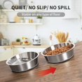 thumbnail image 4 of 8 Cup Stainless Steel Dog Bowls Set of 2 for Food and Water, Silicone Base Anti-Slip, Rust Resistant, Extra Thick Metal Bowls for Medium Dogs, 59oz, Gray, 4 of 6