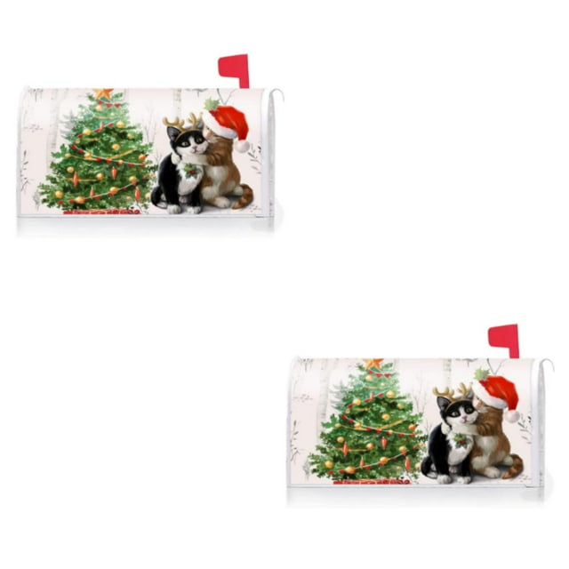 maskred Festive Atmosphere Vibrant Deer Patterned Sleeve For Mailbox Bright And Warm YTYH2309055 2Set
