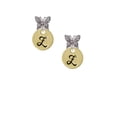 thumbnail image 2 of Delight Jewelry Goldtone Large Disc Letter - Z - 3/4'' Silvertone Antiqued Butterfly Post Earrings, 2 of 4