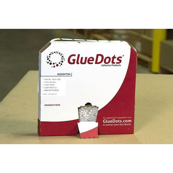Low Profile Medium Tack 1/2" Glue Dots 3 Rolls 4000/roll in Dispenser Box XD21-404