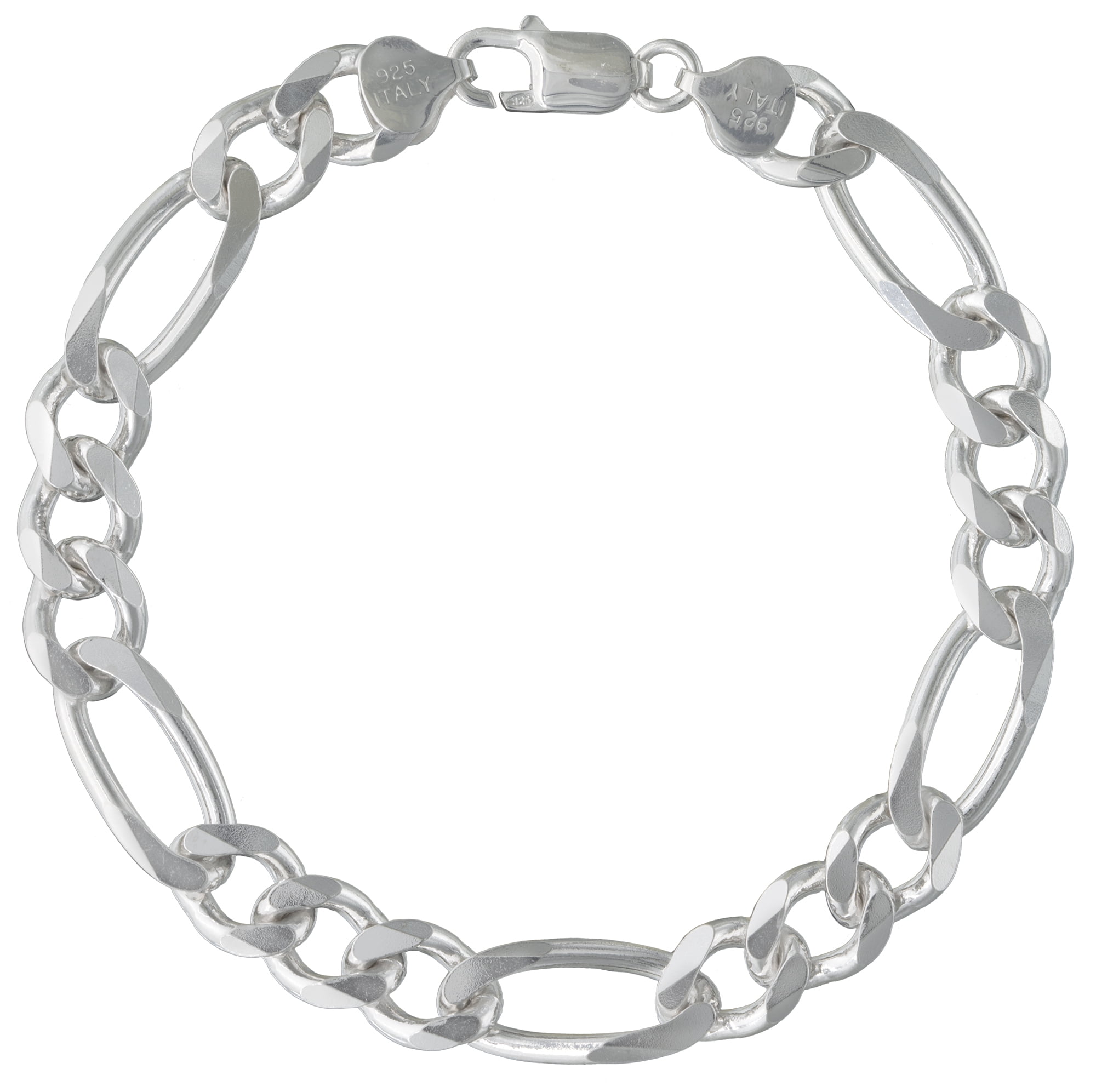 Brilliance Sterling Silver Figaro Chain, 9"
