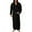 Black, variant on Men Soft Coral Fleece Solid Color Pockets Long Bath Robe Home Gown Sleepwear