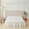 thumbnail image 4 of Bed Skirt King Size, Ruffled Bed Skirt with Split Corners, Bed Skirts 14 Inch Drop, Bed Skirting with Platform, White, 14'' King, 4 of 7
