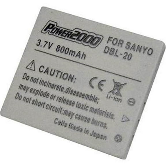 Power2000 DB-L20 3.7V 800mAh Rechargeable Lithium-Ion Battery for Sanyo Digital Camera