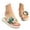 Green, variant on .Women Floral Print Platform Slide Sandals, Open Toe Slip On Wedge Summer Beach Flip Flops Multiple Colors.Blue.42