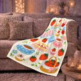 thumbnail image 6 of Strawberry Shortcake Jam Illustrations, Playful Food Art Scene, Warm Flannel Blanket for Kitchen and Dining Room with Detailed Artwork, Food Lovers Birthday Gift, Playful Home Decor, 6 of 9
