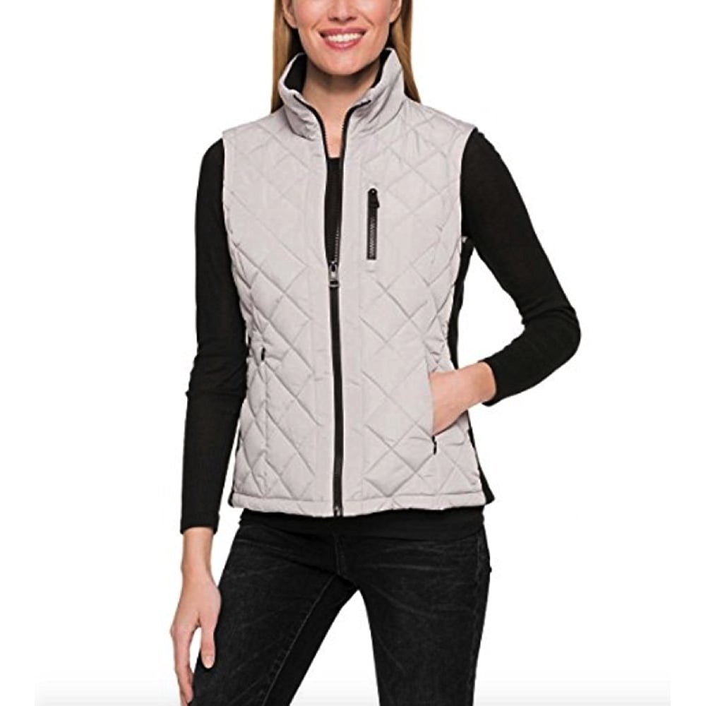 Andrew Marc Andrew Marc Women's Quilted Vest with Ribbed Knit side