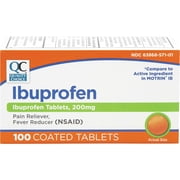 Quality Choice Ibuprofen Tablets, 200 mg, Pain Reliever and Fever Reducer for Toothache, Back Pain, Headache, Body Aches, and More 100 Count of Coated Tablets