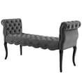 thumbnail image 1 of Modern Contemporary Urban Design Living Room Lounge Club Lobby Tufted Accent Chair Bench, Velvet Fabric, Grey Gray, 1 of 7