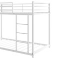 thumbnail image 6 of Twin Over Twin Bunk Bed, Classic Metel Bunk Bed Frame with Safety Guard Rails & Side Ladder, Heavy Duty Space-Saving, Kids Teens Bedroom Furniture, No Box Spring Needed, White Twin Bed, 6 of 7