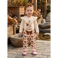 thumbnail image 4 of RUINIXCW Baby Girls Football Outfits Long Sleeve Ruffle Romper + Pants + Headband, 4 of 8