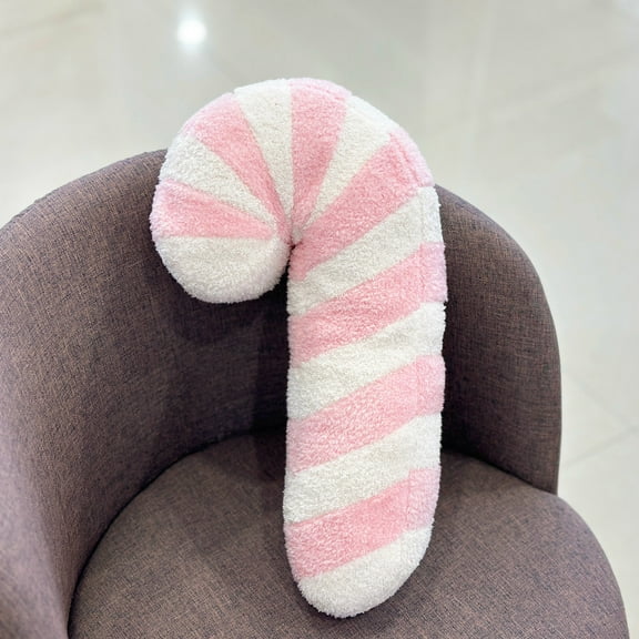 Christmas Pillows,Christmas Cane Pillow Set of 1 Cute Christmas Cane Shaped Plush Pillow Stuffed Christmas Decor for Party Home Sofa Cushion Bed Decorations,Pink