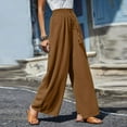 thumbnail image 6 of Audhol Wide Leg Sweatpants Women Women's High Waist Casual Solid Color Elastic Waist Loose Wide Leg Pants Trousers Lounge Pants Women Khaki 3XL, 6 of 8