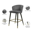 thumbnail image 6 of Meridian Furniture Cassie 28"H Velvet Counter Stool in Gray (Set of 2), 6 of 7