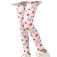 thumbnail image 2 of Spazoro Toddler Girls Leggings, Stretchy Elastic Waist Yoga Sports Printed Soft & Comfy Outwear Tights Pants Pink Size 7 T, 2 of 4