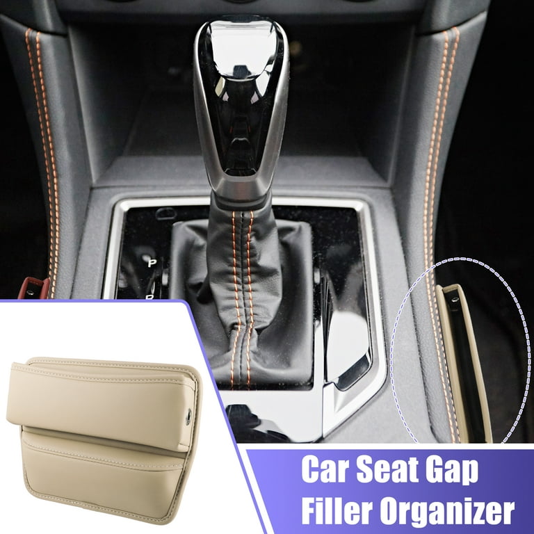 Unique Bargains Universal Car Front Seat Gap Filler Center Console Side  Insert Storage Organizer Beige 1pcs 