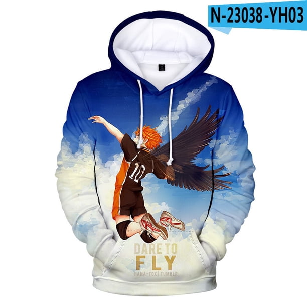 Haikyu!! Sudaderas con capucha de Anime, chaqueta informal para niños y adultos, tallas para niños, kageyama tobio, jersey de Cosplay, Jersey Unisex03L Deng Xun unisex