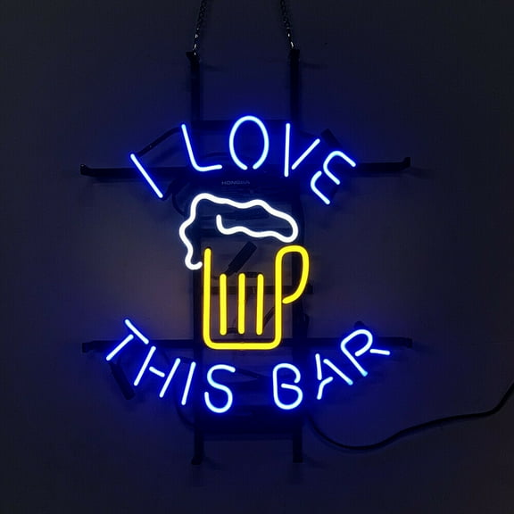 Queen Sense 20"x16" I Love This Bar Neon Sign Man Cave Handmade Neon Light 120ILTB