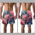 thumbnail image 3 of luoweisi Men's Beach Shorts Quick Dry Swim Trunks with Mesh Lining Coral 2XL, 3 of 5
