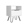 thumbnail image 4 of White Nightstand With Two Shelves, Single Drawer, Hairpin Leg Construction In White, Drawer And Feature, 4 of 4