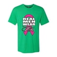thumbnail image 2 of Wild Bobby, Real Men Wear Pink Awareness Mens Premium Tri Blend T-Shirt, Envy, Small, 2 of 3