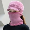 thumbnail image 4 of Women's Winter Knit Hat and Scarf Set, Fleece Lined Warm Beanie with Neck Warmer for Cold Weather, Thickened Thermal Ear Protection Set for Women, Soft Knit Cap and Scarf for Outdoor Activities, 4 of 4