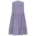 thumbnail image 5 of WTOBBY Ladies' Casual And Fashionable Solid Color Dress, Loose Sleeveless Waist Cinched Design, Simple and Versatile for Everyday Style,Light Purple S, 5 of 5