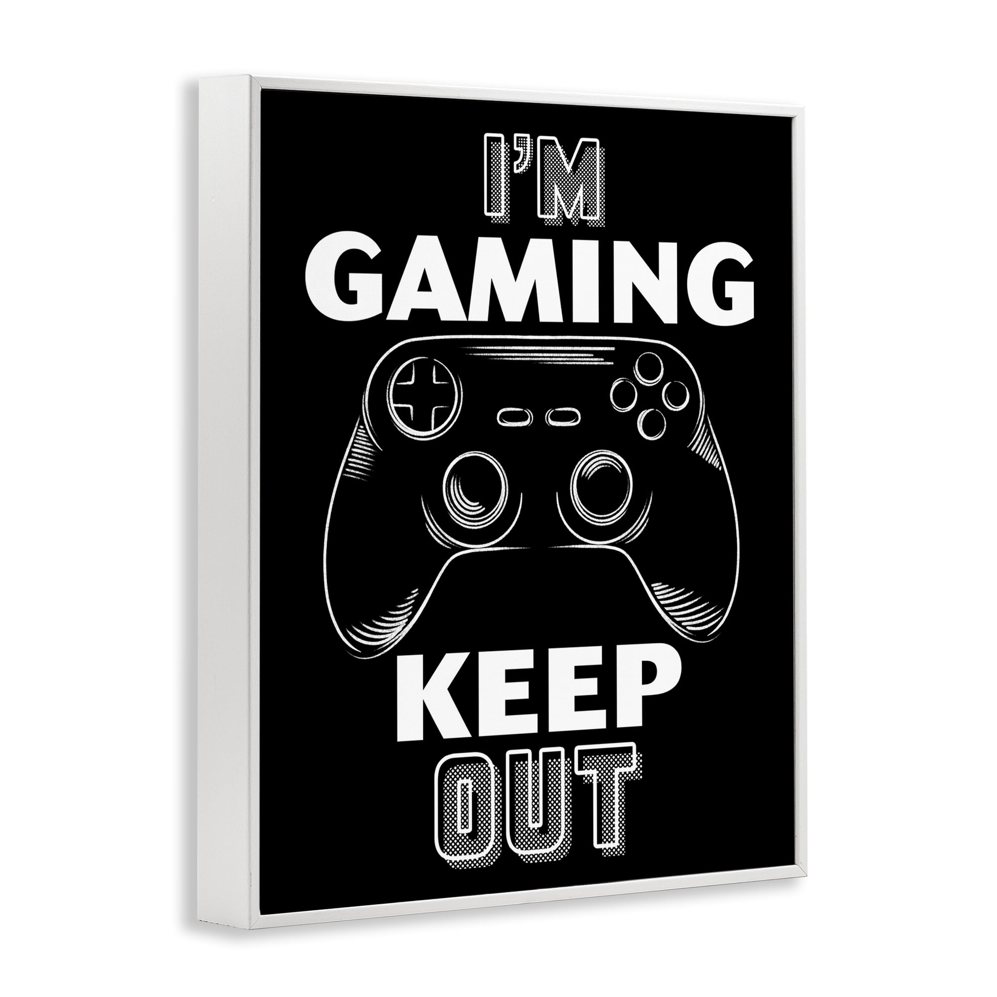 Stupell Industries I'm Gaming Keep Out White Framed Giclee Art, design by Marcus Prime