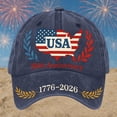 thumbnail image 2 of Men's Athletic Baseball Fitted Cap Unisex Patriotic Baseball Cap Soft Peak Sun Hat for Outdoor Daily Wear Independence Day Print, 2 of 3