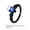 Black+Blue, variant on 6mm Heart Shape AAA Cubic Band Women's Stainless Steel Gold/Black Ring Size 5-10