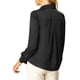 thumbnail image 3 of CAMISAS ELEGANTES PARA MUJER INSPIRADAS CHIC, CON CUELLO PUNTA V Y MANGAS LARGAS, BLUSA DE SATÉN SUAVE, TALLA XS, NEGRO, 3 of 8