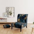 thumbnail image 2 of Designart Chaise d'Appoint en Marbre Bleu "Blue Tones in Geode Marble IV" - Fauteuil Moderne pour Chambre, 2 of 7